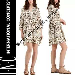 🆕⭐INC International Concepts tiger strip mini dress
